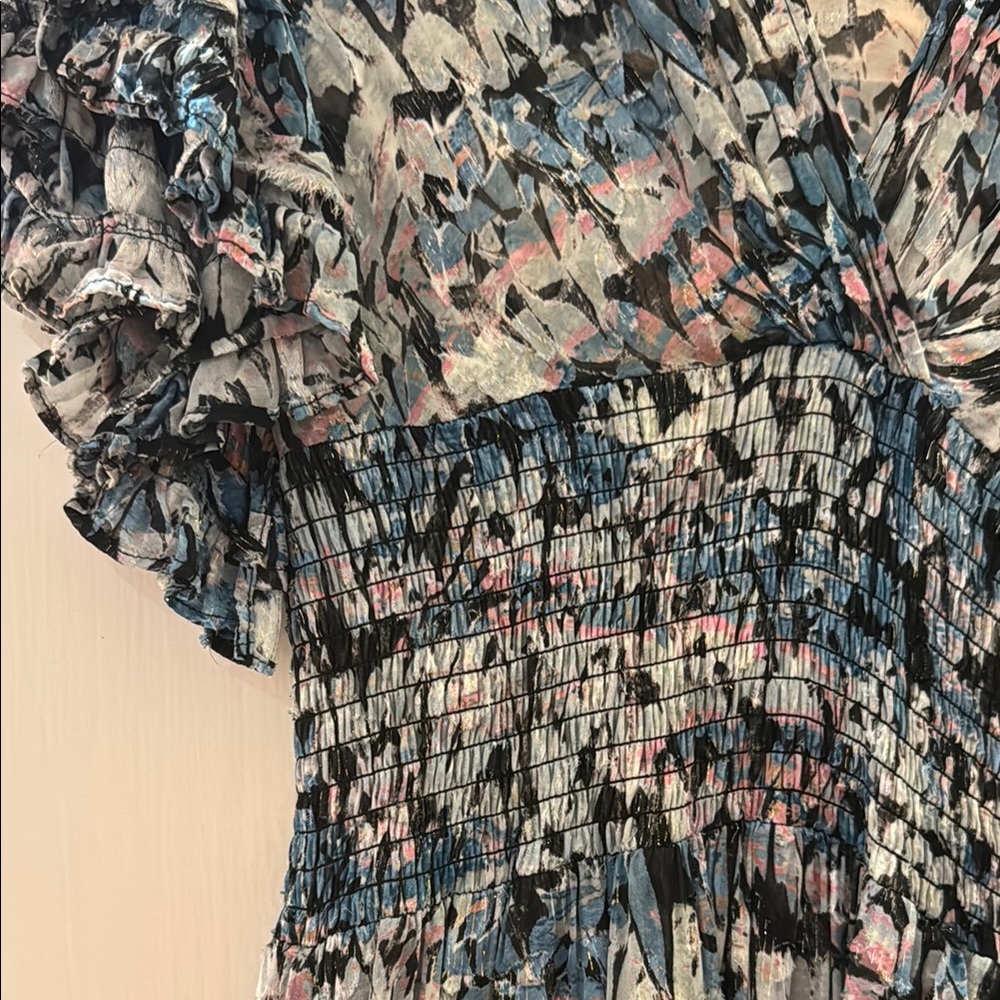 IRO Blue Ruffled Mini Sundress - Picture 3 of 6